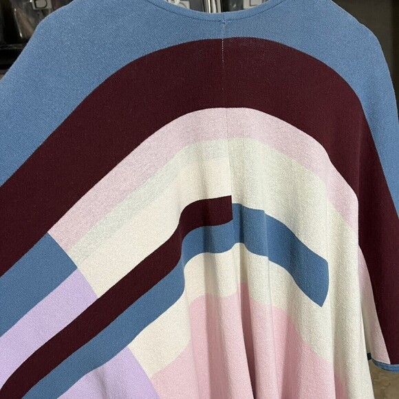 ANTHROPOLOGIE Plenty x Tracy Reese Geometric Poncho Sweater, Oversized Size XS/S - Picture 5 of 11